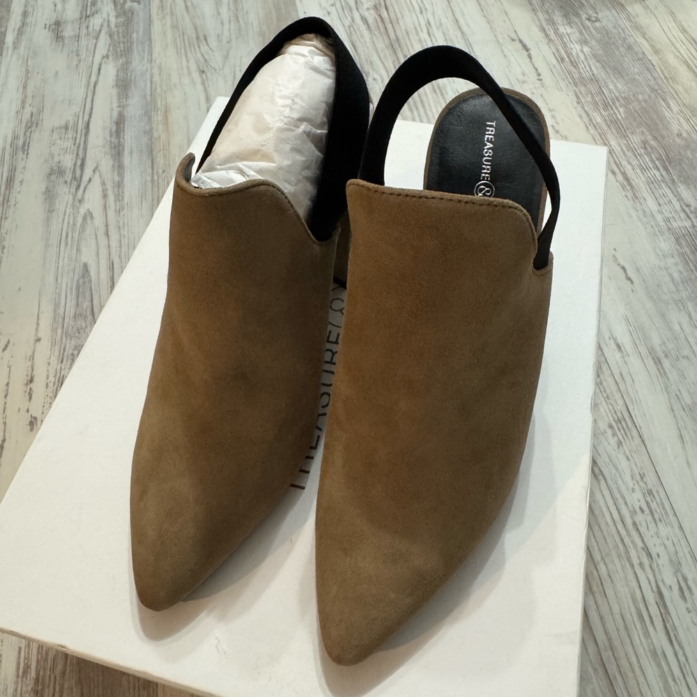 Treasure & Bond Tan Suede Women's Slingback Booties